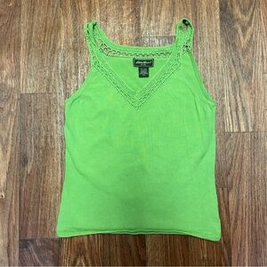 Eddie Bauer green crochet tank top